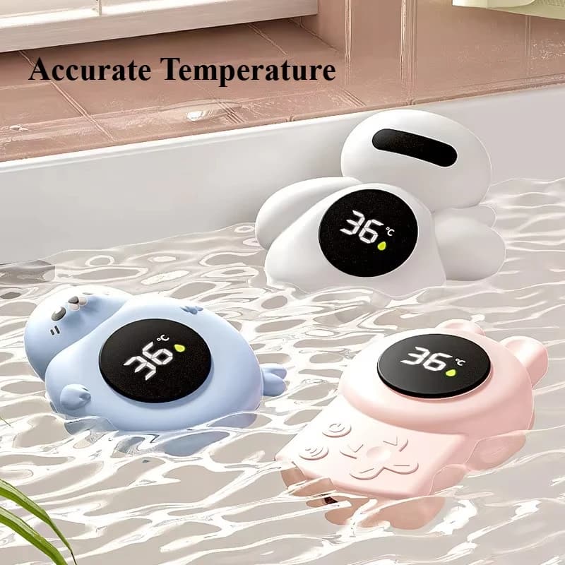 Baby Bathtub Temperature Monitor LED Display Bathtub Digital Cartoon Water Temperature Meter Children's Floating Bath Toddle