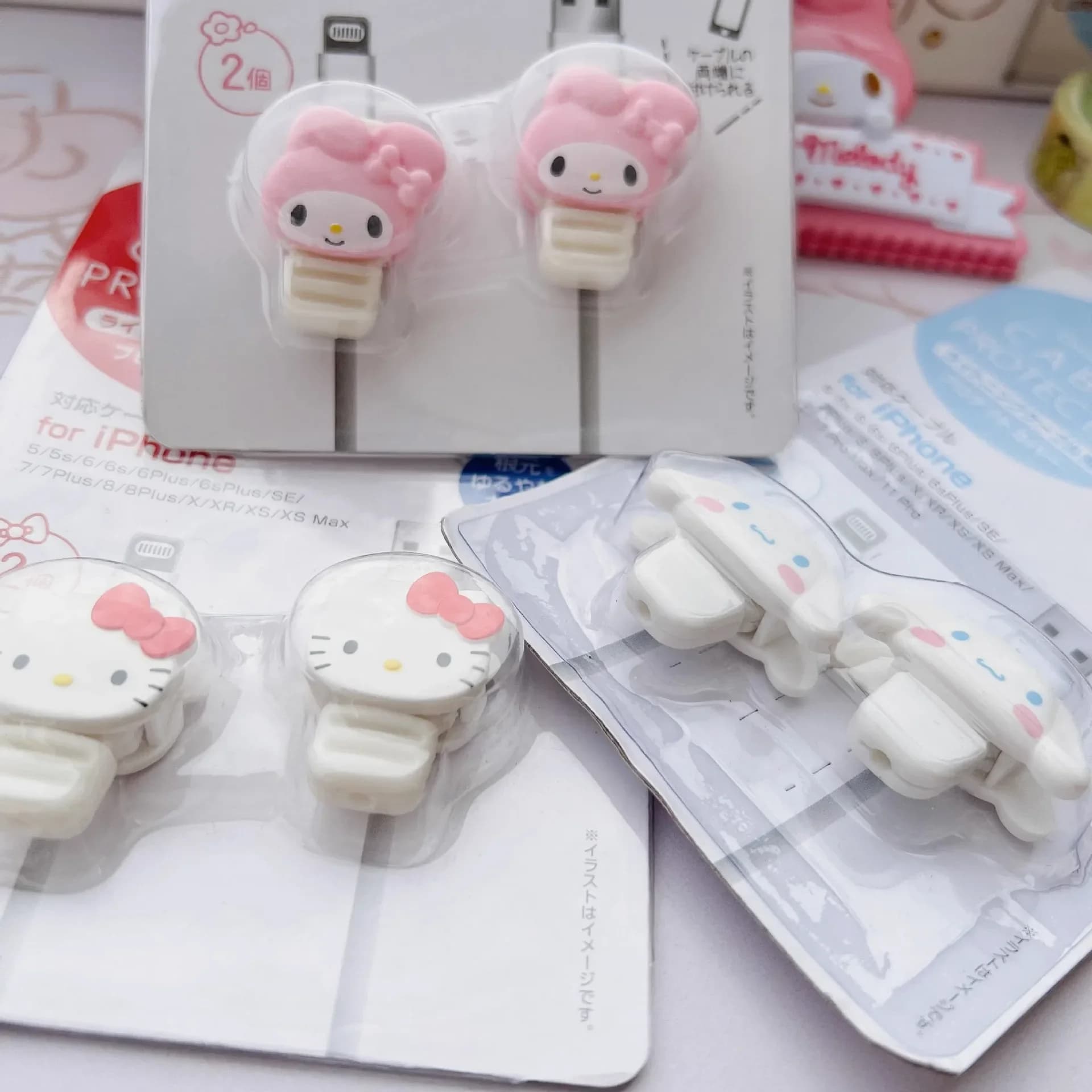 Organizzatore di Cavi Kawaii Sanrio Cinnamoroll Kitty, Protezione per Caricabatterie e Cavi di Ricarica