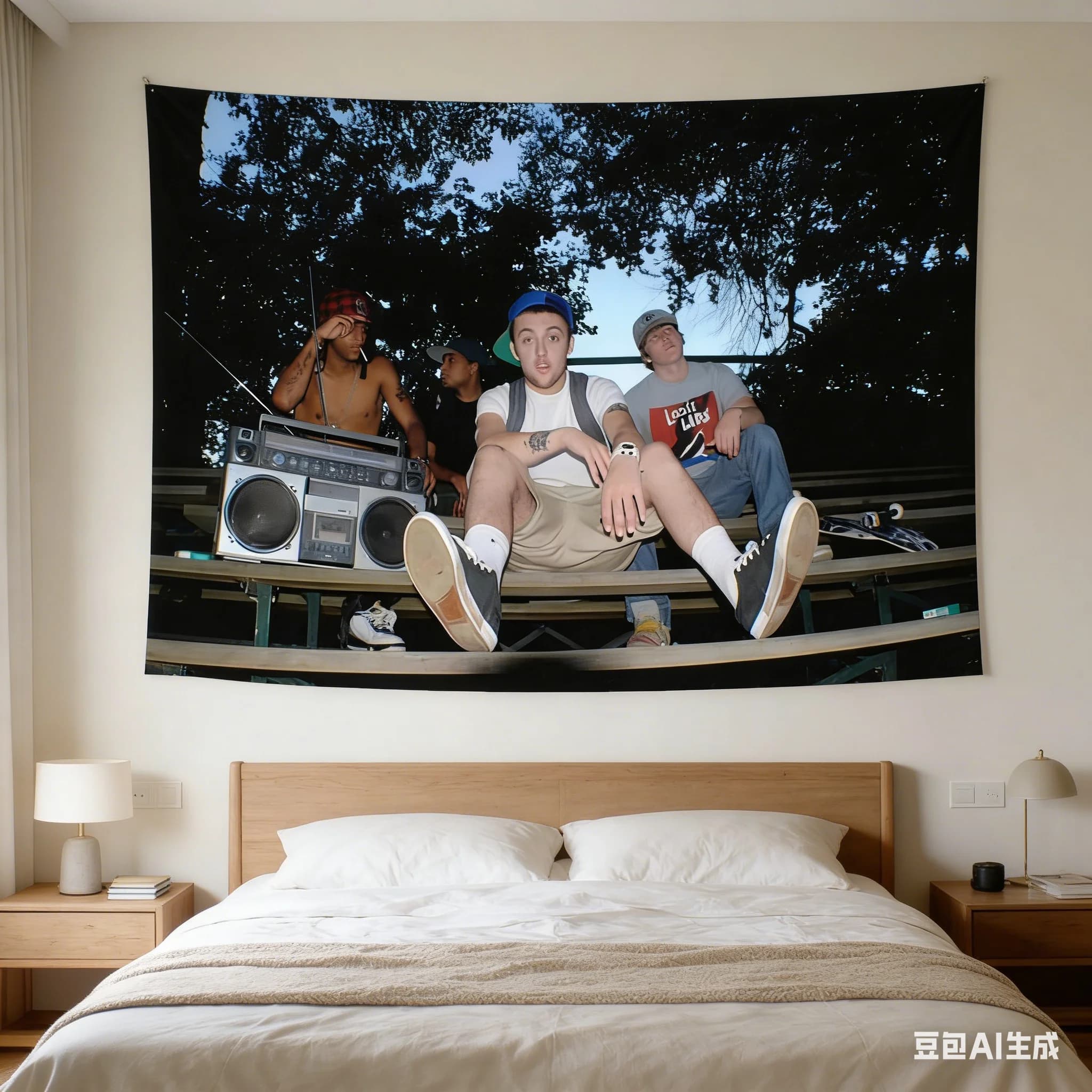 1pc Mac Miller Hip-Hop Vintage Tapestry, Polyester 2D Flat Wall Hanging, Rap Fan Decor for Bedroom, Streetwear Vibe Room Accent
