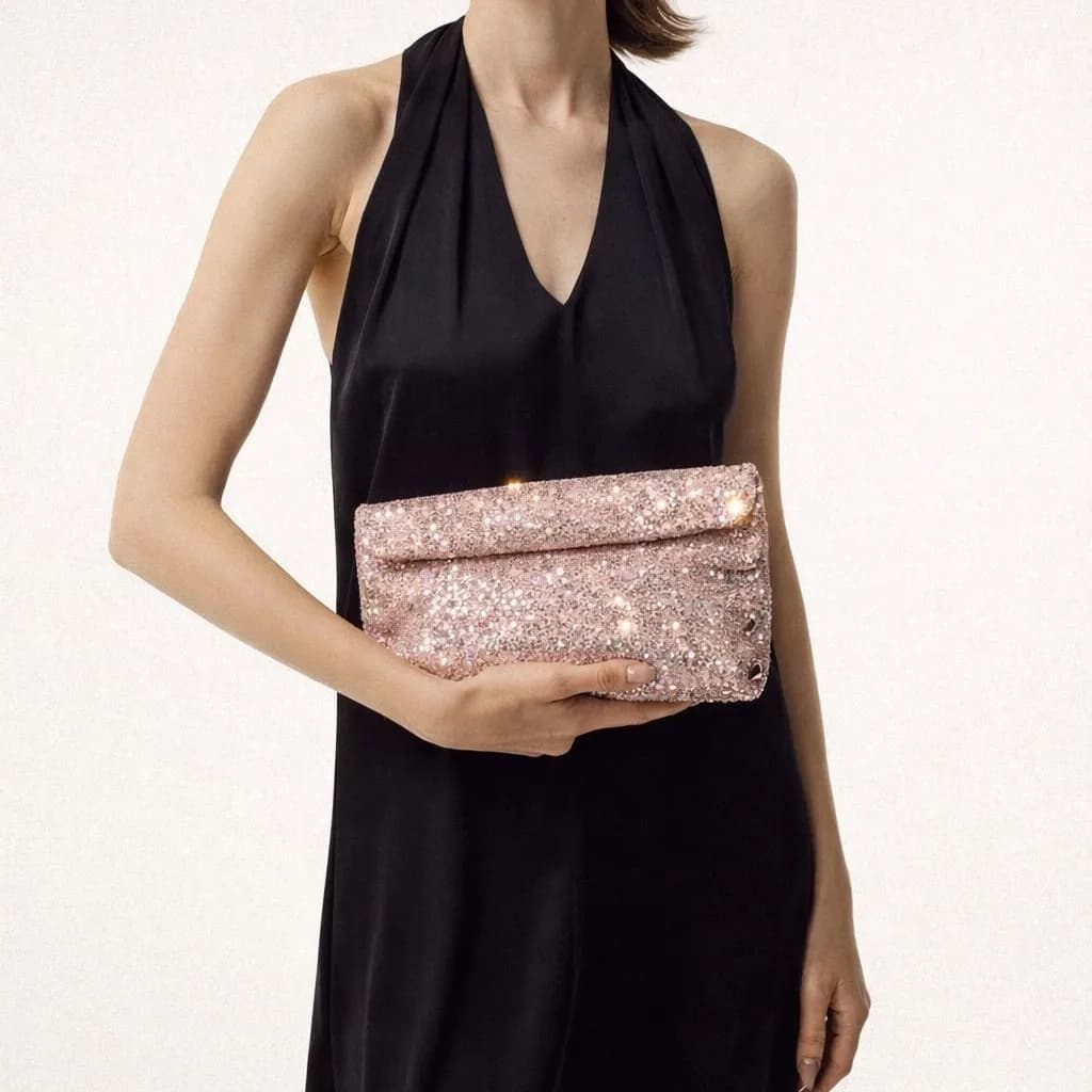 Borsa Clutch di Lusso con Strass a Fiori di Ciliegio 2026, Design Notte Stellata di Nicchia, Borsa da Sera da Donna per Banchetti
