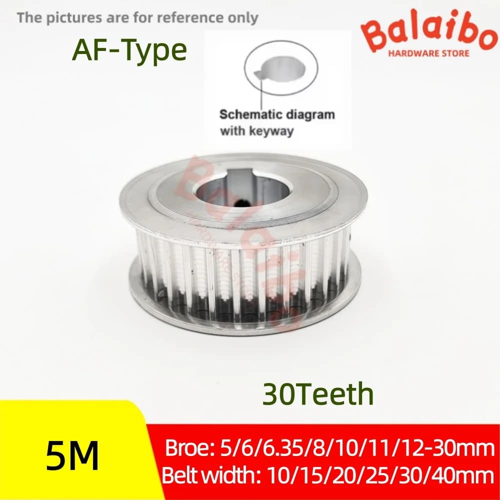 HTD5M Puleggia dentata tipo AF 30T Foro 5/6/6,35/8/10/11/12-30mm Larghezza cinghia 10/15/20/25/30/40mm