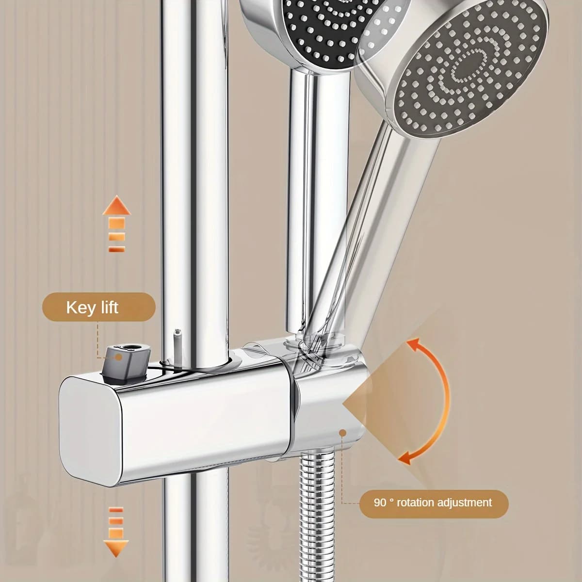 Supporto per soffione doccia regolabile a parete con manopola di rotazione dell'asta di sollevamento telescopica Manopola di rotazione Accessori per il bagno della doccia