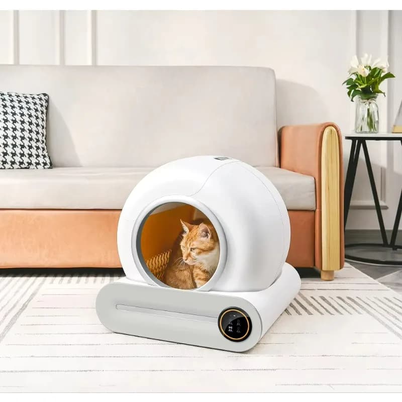 Touch screen facile da pulire a basso rumore Controllo APP Toilette per gatti di grandi dimensioni Lettiera per gatti automatica intelligente in plastica autopulente elettrica
