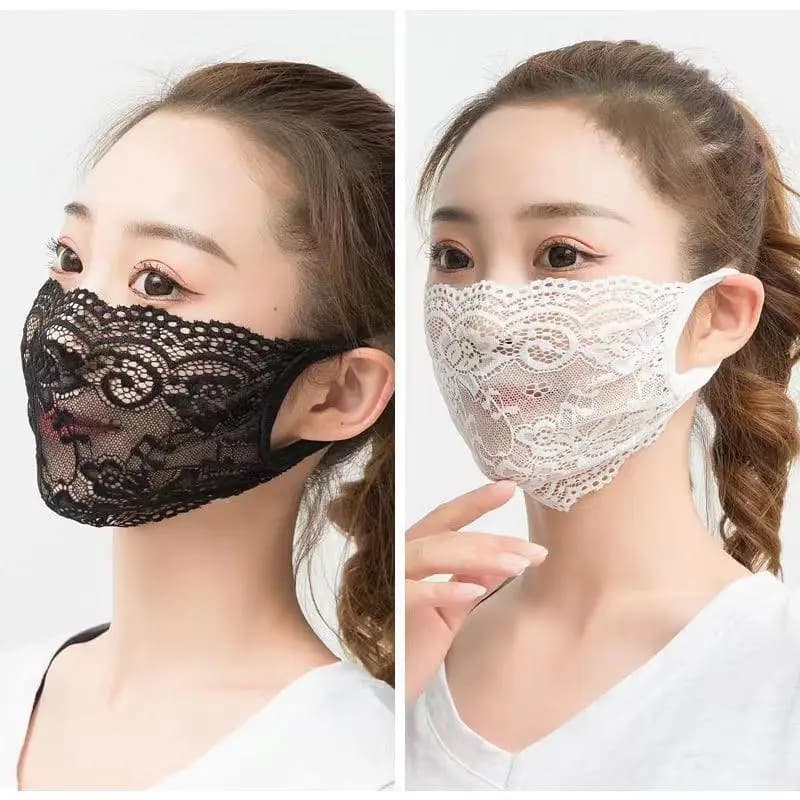 Lace Anti-UV Sunscreen Mask Breathable Ear Cord Face Cover Scarf Hanging Ear Dust-proof Scarves Mask Summer Dust-proof Veil