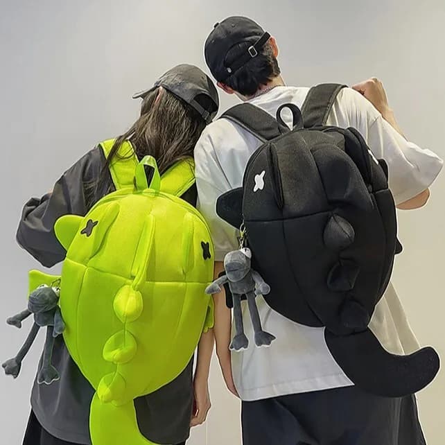 Zaino monstruo dinosauro alla moda in stile coreano creativo dei cartoni animati per studenti di squali per ragazzi e ragazze