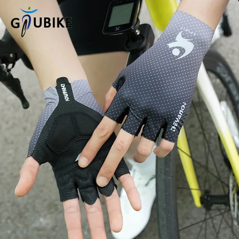 GTUBIKE 1 pair new gloves half finger summer bicycle gloves anti slip damper cycling gym gloves breathable without finger