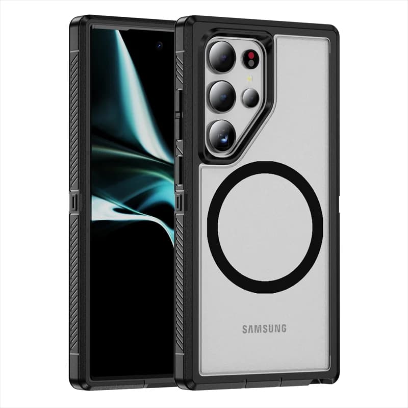 Rugged Armor Guard Shockproof Phone Case For Samsung Galaxy S24 S25 Ultra S24+ S23 FE S22 5G TPU Frame Hard Plastic Back Cover
