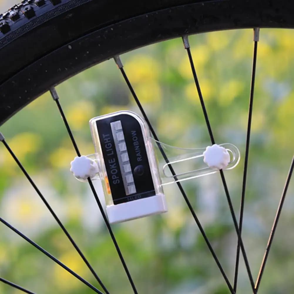 Luce LED RGB Ricaricabile USB per Raggi di Bicicletta, Lampada di Avvertimento per MTB e Bici da Strada