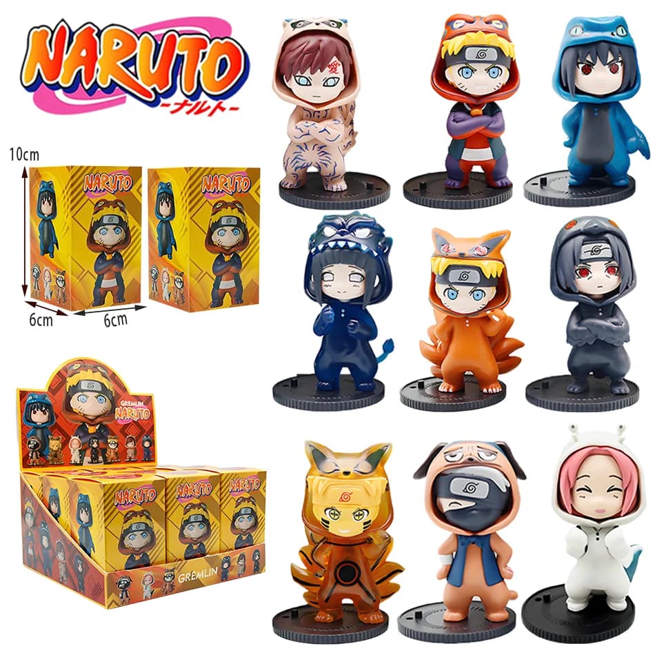 1-9Pcs Naruto Blind Box Figures Model Ornament Anime Uchiha Sasuke Sakura Cosplay Action Figurine Model Toys Decorations Gifts
