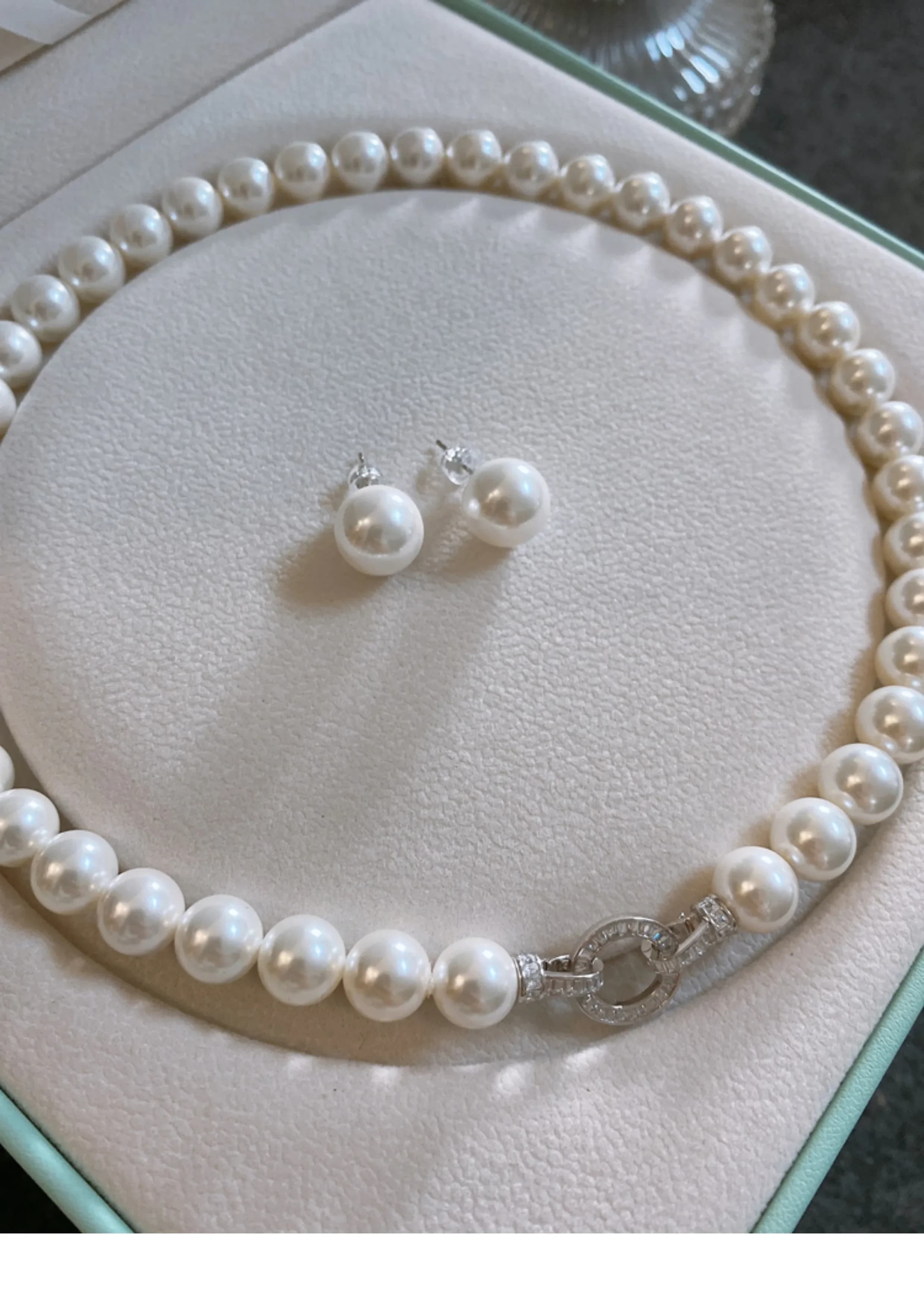 Splendido AAAA++9-10mm 10-11mm Collana di perle naturali bianche Akoya rotonde naturali da 18 pollici + stesso set di orecchini, 925s