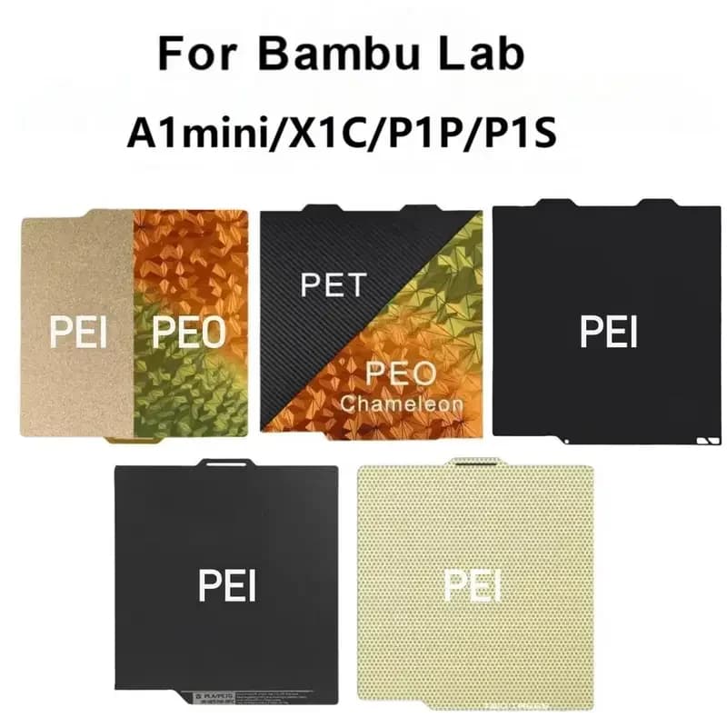 Per Bambu Lab A1 Mini Piastra di Costruzione Stampa 184X184mm PEI Letto Riscaldato 257X257mm per Bamboo A1/X1/X1C/P1P/P1S Stampante 3D PEO Camaleonte