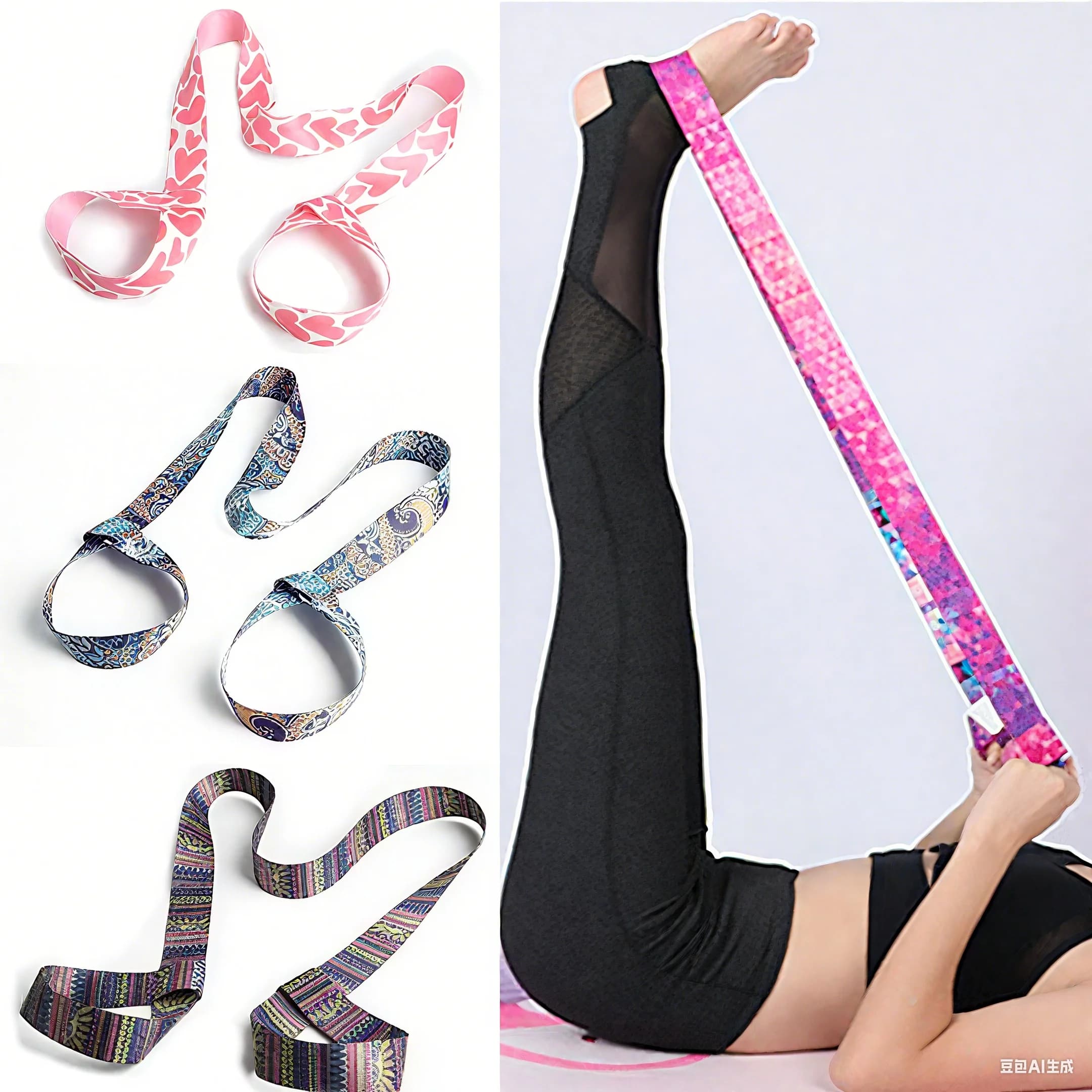Pilates Elastic Yoga Band Mat Band Fitness Elastic Tape 2 in 1 Yoga Equipment YJS01 Adjustable Yoga Mat Strap