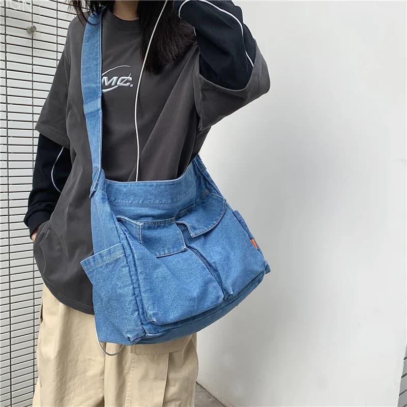 Workwear Cowboy Shoulder Bag Large Capacity Unisex Messenger Bag quality Student Class Crossbody Bag Casual Shopping Travel Tote