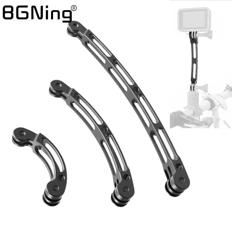 Adattatore per treppiede per selfie con asta curva per estensione del braccio del casco in alluminio per GoPro13 12 DJI Action 5pro Insta360 X4 Pocket 3 Camera