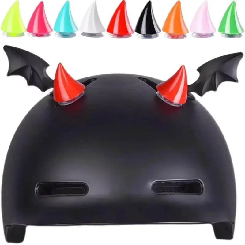 OFFERTA SPECIALE: 4 Pezzi Corna del Diavolo per Casco Moto e Auto, Accessori Decorativi in Silicone con Ventosa per Motocross