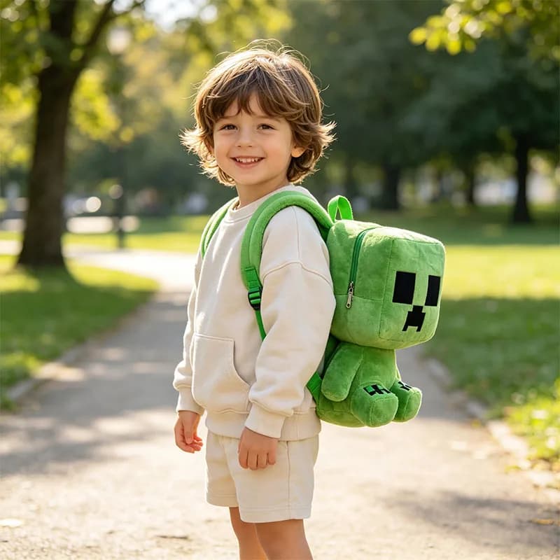Movie Characters Creeper Hot New Games Minecrafts 25cm/35cm Plush Toy Large Capacity Backpack Holiday Birthday Gifts