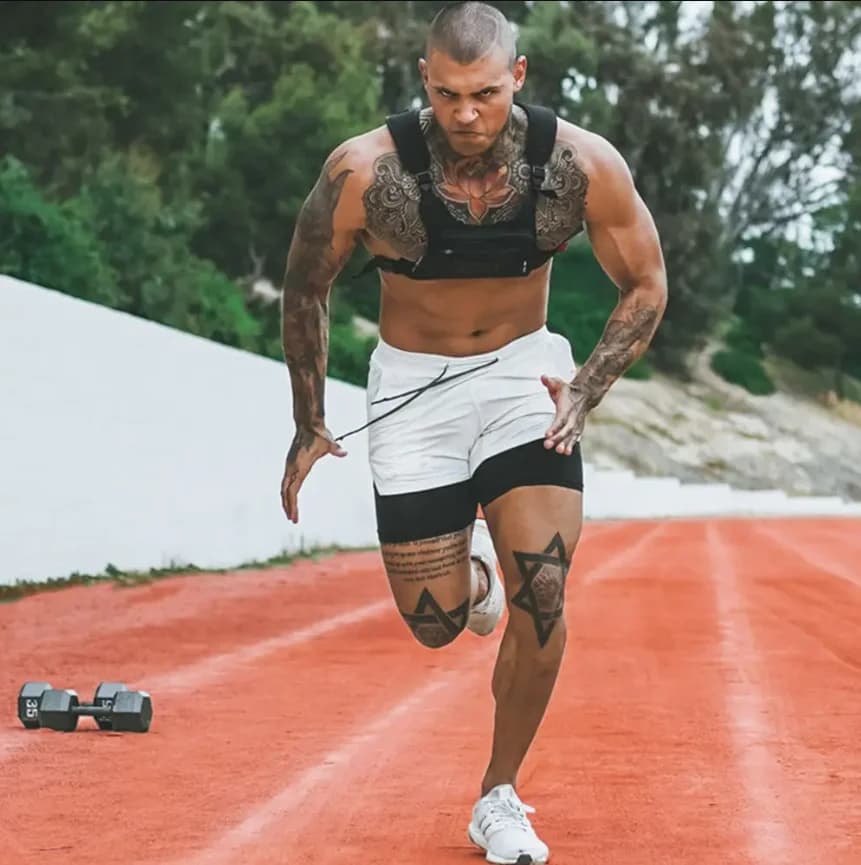 New Double-deck Quick Dry Mens Shorts Sportswear Training Short Pants Jogging Sport Shorts Men 2 in 1 Running Shorts Gym Workout