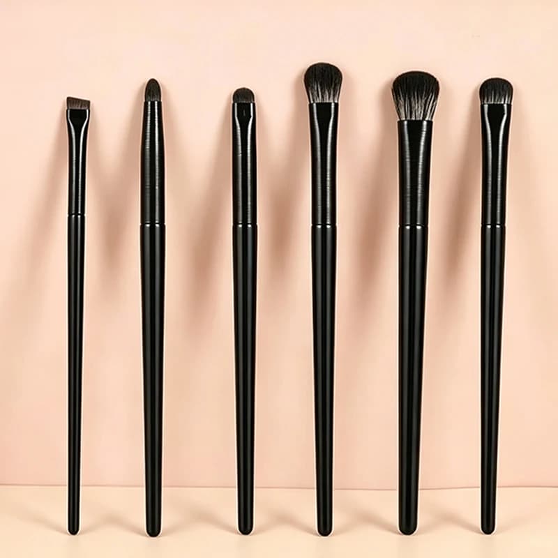 Eye Makeup Brush Set, 6 Pcs Professional Blending Eyeshadow Makeup Brushes for Concealer Eyebrows Eyeliner, Soft Hairs & Wood Ha