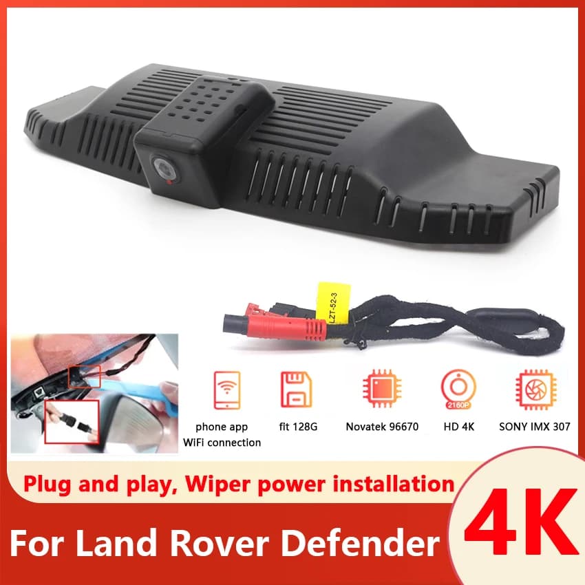Nuovo! Dash Cam Plug and Play per Land Rover Defender 90 110 130 (L663) 2023 2022 2021 2020, Videocamera DVR Speciale per Auto con Wifi e UHD