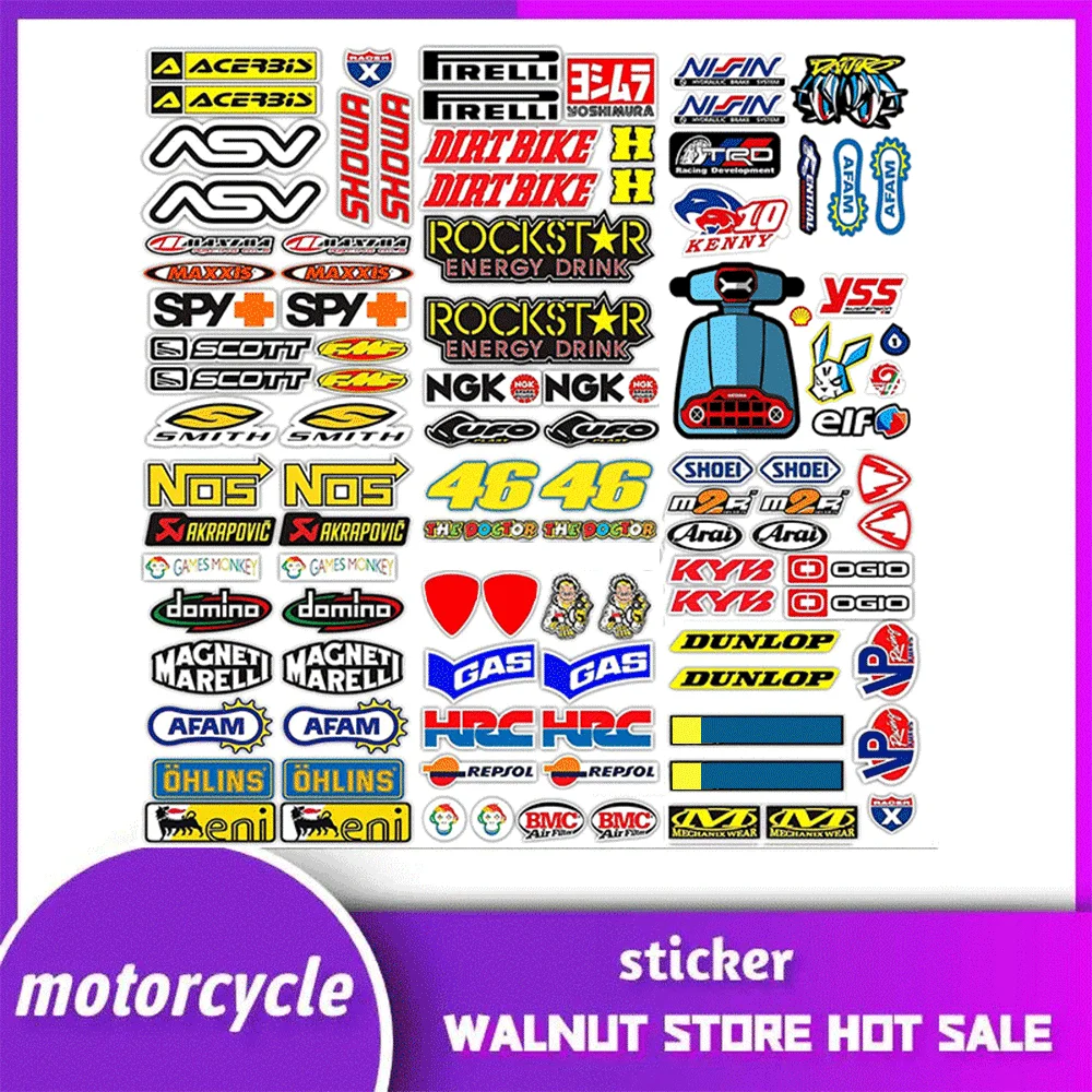Reflective Racing Style Stickers Set Waterproof Vinyl Decals for Motorcycle Bike Car Helmet Laptop DIY Decor Accessories