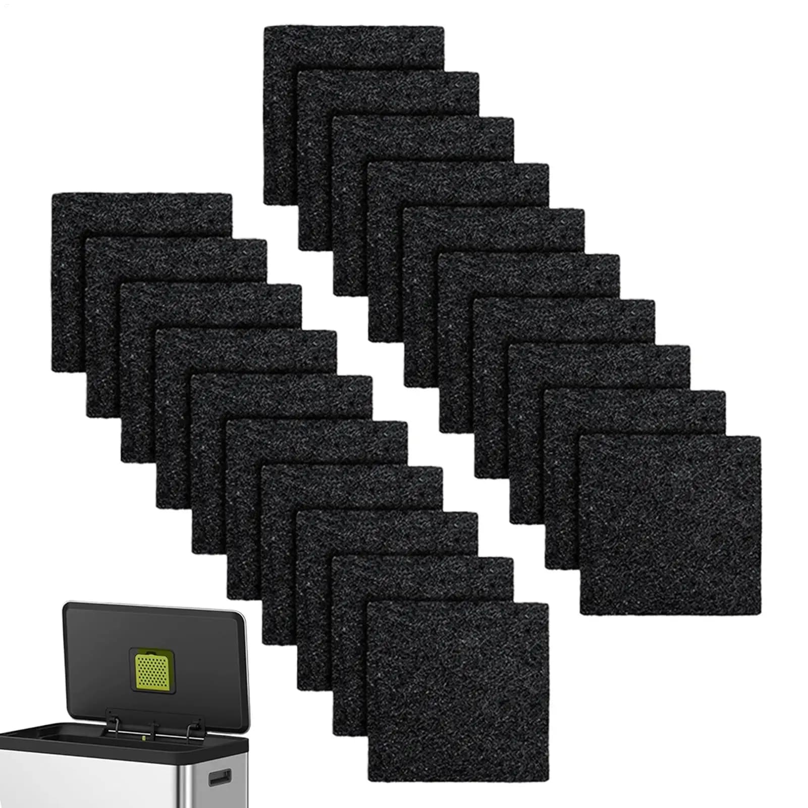 20 Pezzi Filtro Antiodore Multiuso al Carbone Attivo Adesivo, Assorbitore di Odori per Pattumiera, Ricambi Filtro per Cucina