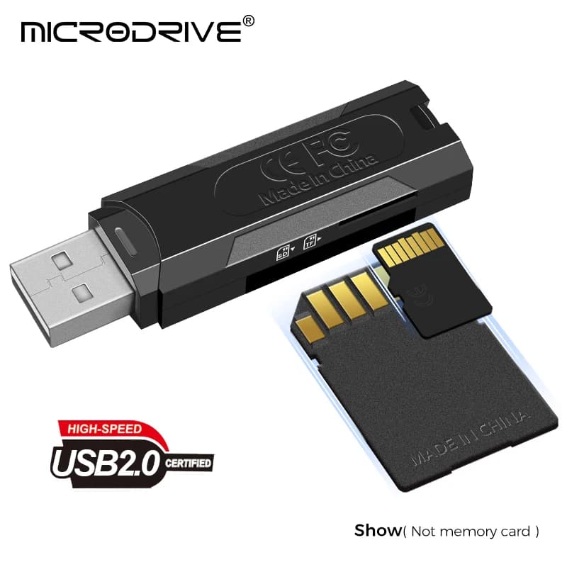 Il lettore di schede USB multifunzionale 2 in 1 supporta schede TF+SD per computer, tablet, fotocamera, laptop e auto