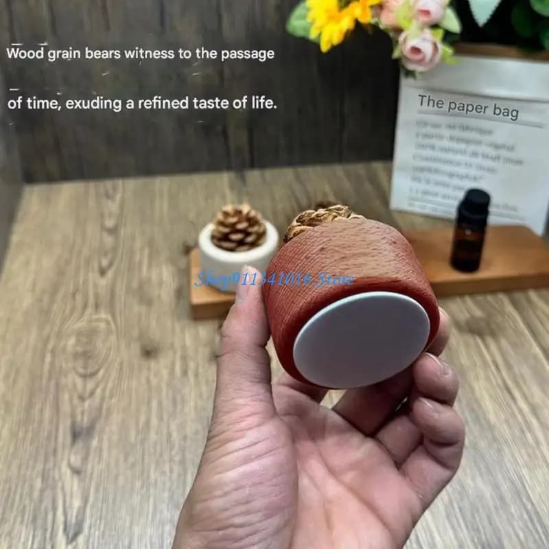 Diffusore fragranze in legno senza fiamma, design a pigna, sicuro per soggiorno camera da letto