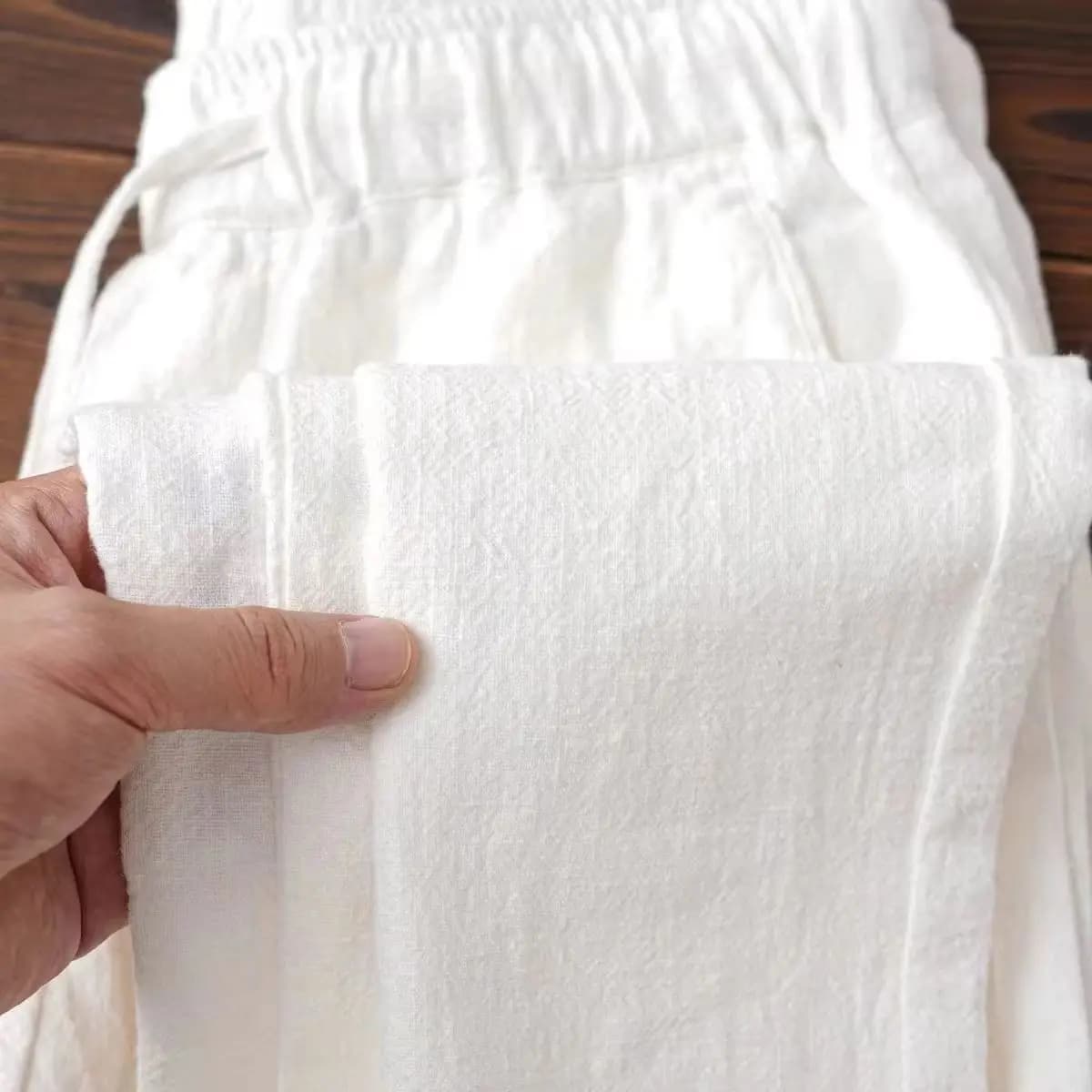 Pantaloni in Lino e Cotone da Uomo Nuovi per Primavera Estate 2024, Traspiranti, Tinta Unita, per Fitness e Streetwear, Taglie S-5XL