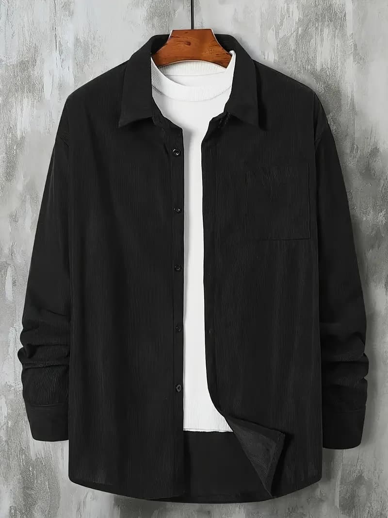 Giacca da uomo in velluto a coste Capispalla moda casual Primavera Autunno Camicia comoda Stile Abbigliamento da uomo leggero
