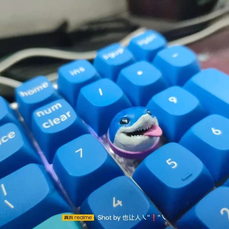 Copritasti in resina di squalo Teclado Copritasti artigianali stampati in 3D Copritasti carini per cartoni animati personalizzati Accessori per tastiere meccaniche