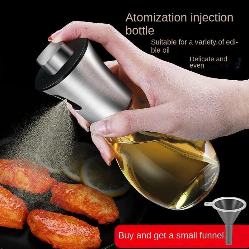 Oil Sprinkler Cooking Oil Sprinkler Barbecue Spray Bottle Multifunction Air Fryer High Pressure Glass Baking Oil Pot