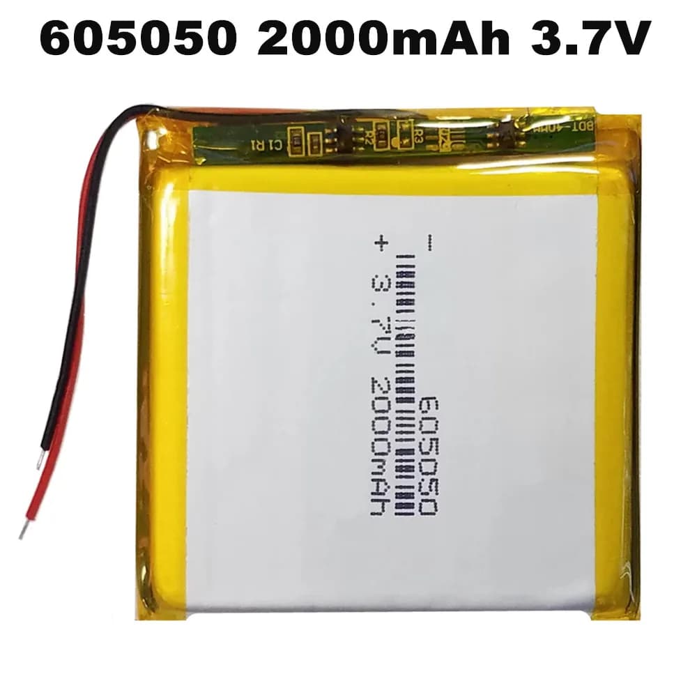 605050 Batteria Lipo ai polimeri di litio da 3,7 V 2000 mAh per la alimentazione mobile Lettore di e-book Power Bank PSP GPS DVR MP3 Altoparlante Bluetooth Auricolare