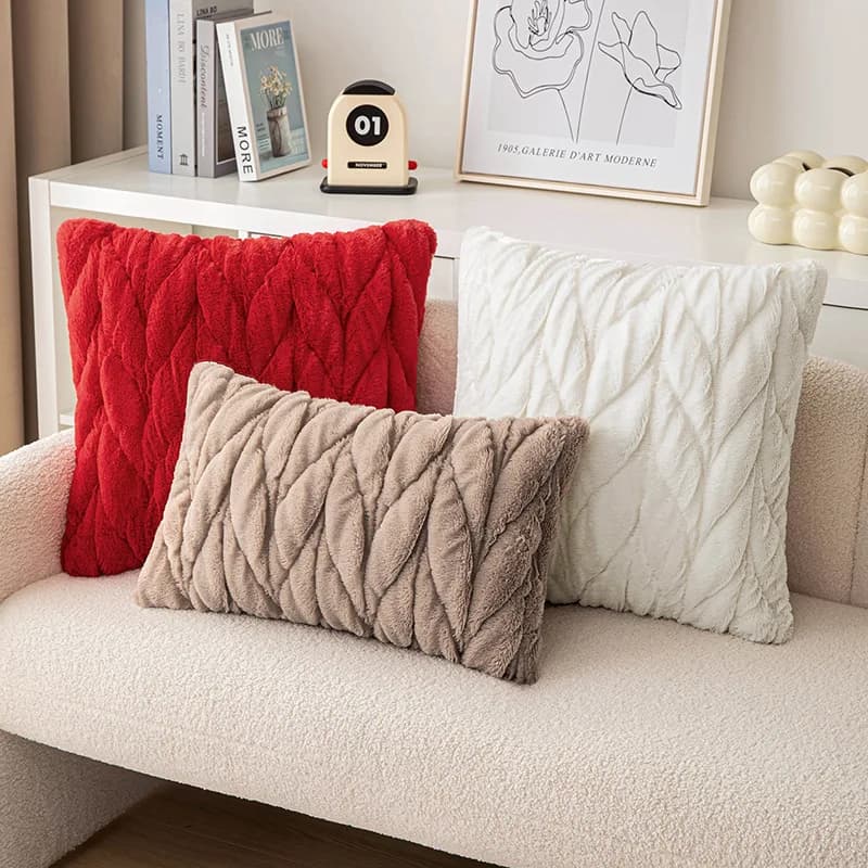 Federa twist semplice fodera per cuscino in velluto schienale con fodera per cuscino ricamata in peluche