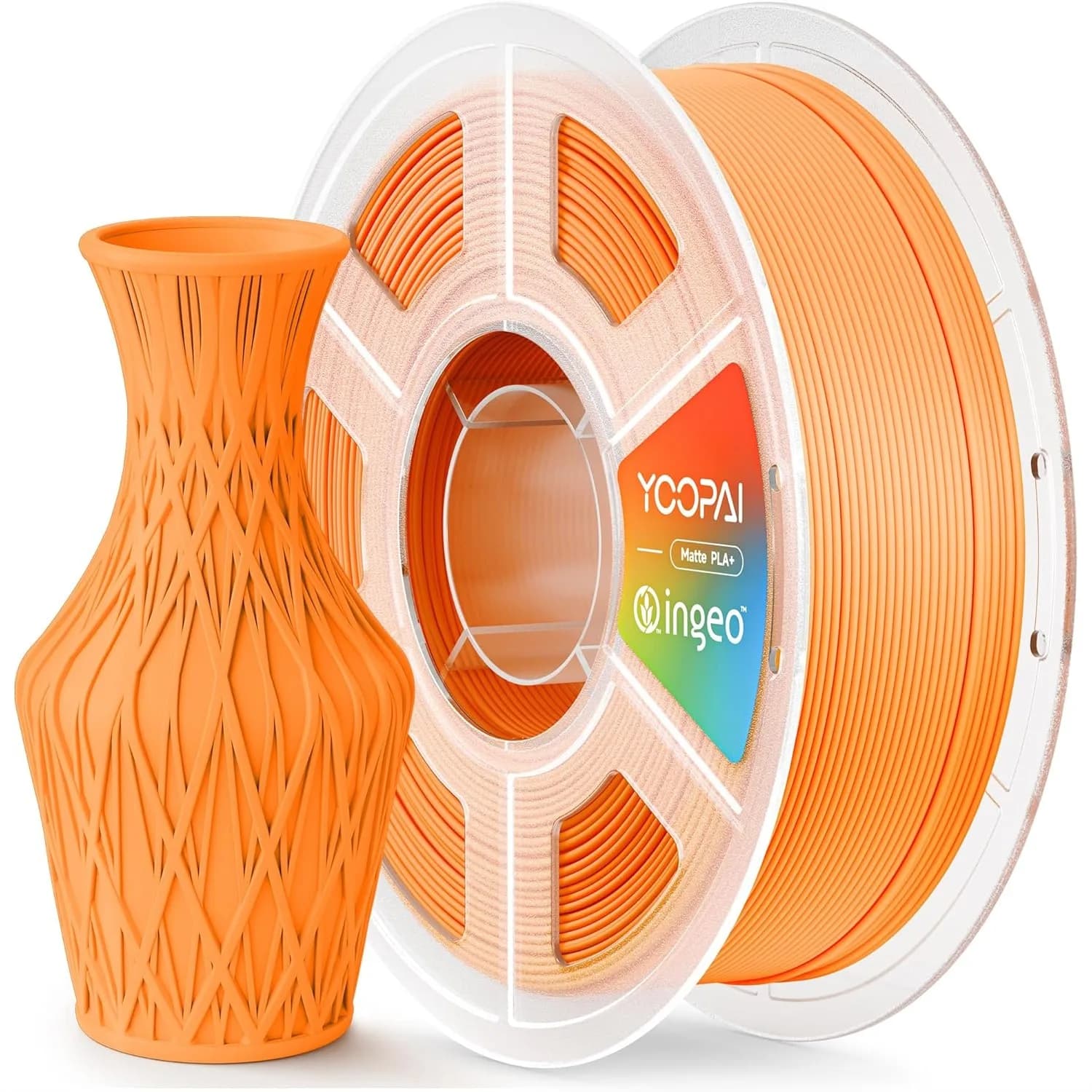 Filamento PLA+ Opaco 1.75mm, Finitura Opaca Morbida per Ridurre le Linee tra gli Strati, Bobina da 1KG, Precisione Dimensionale +/- 0.02mm, Arancione Pastello