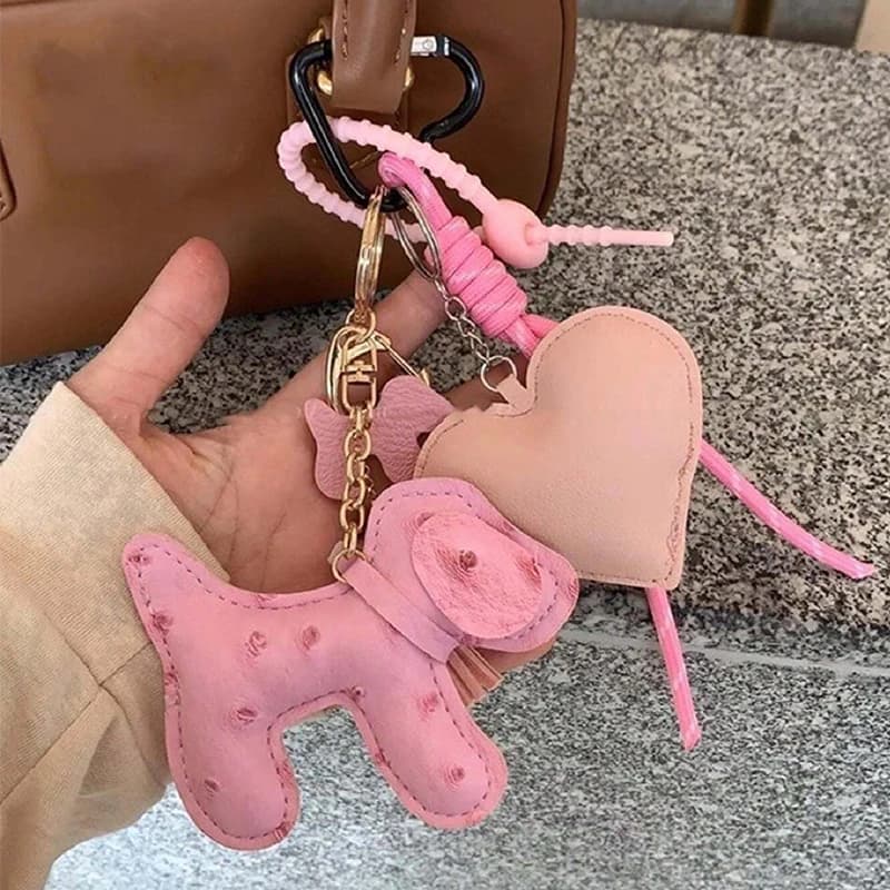 Portachiavi con ciondolo cucciolo fai-da-te Portachiavi per cani in pelle di moda per donna Ciondolo per borsa Portachiavi per auto Chiusura Portachiavi Gioielli Regali