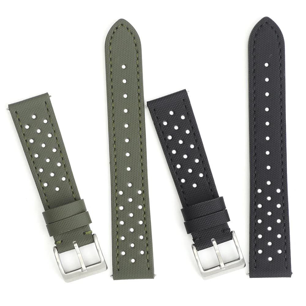 Cinturino per orologio da rally Cinturino per orologio in tessuto a vela e pelle durevole a sgancio rapido 18mm 19mm 20mm 22mm Accessori per cinturini Cintura perforata