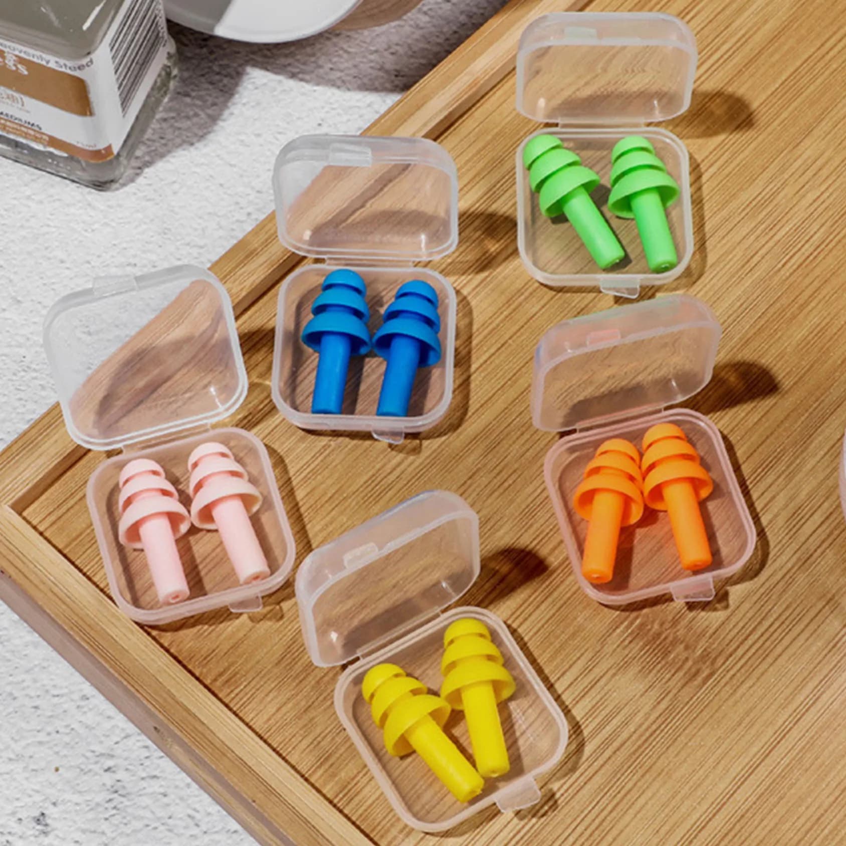 Swim ear plugs: silicone waterproof ear plugs for swimming, snorkeling, shower, surfing and bath, with transparent case