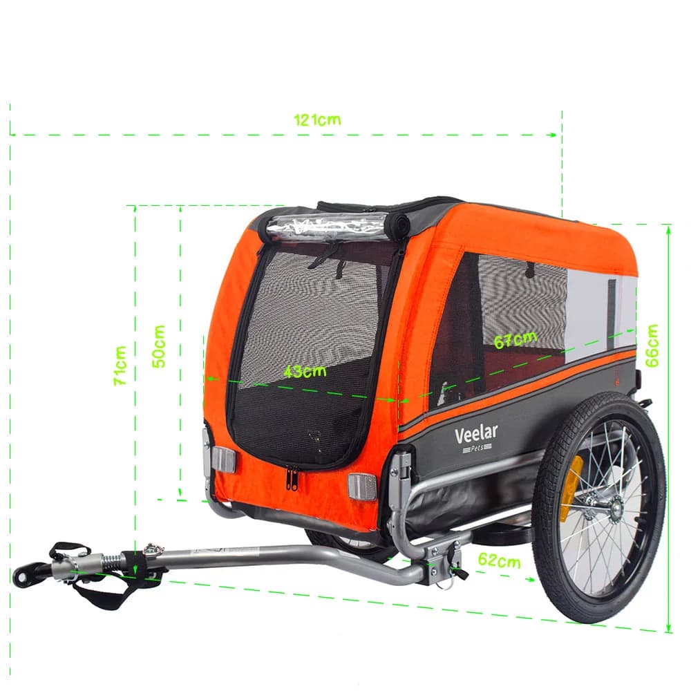 Carrelli pieghevoli Portaoggetti da viaggio Rimorchio per bici da bicicletta extra large per cani da compagnia