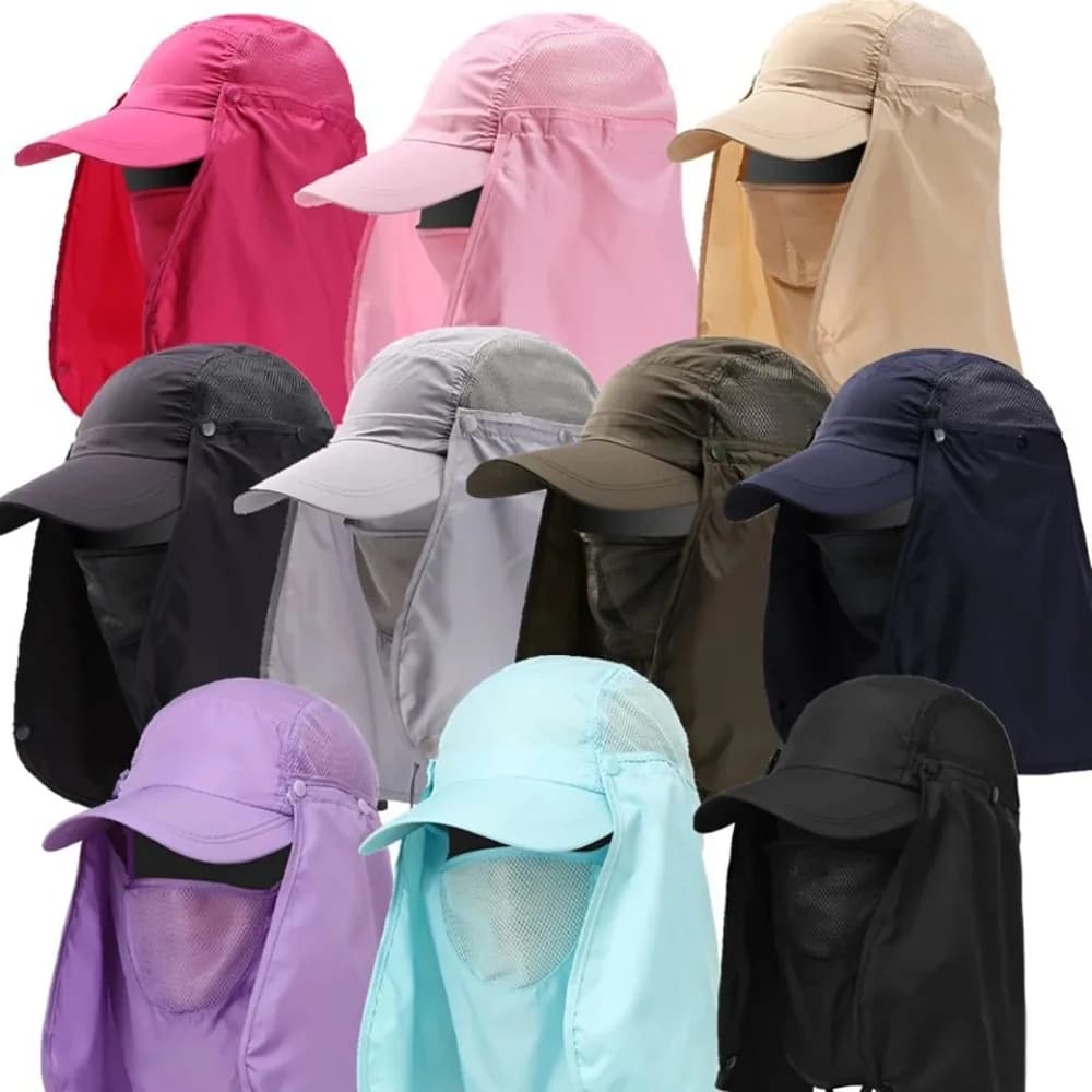 Outdoor UV Sun Protection Summer Fishing Sun Hat Adjustable Breathable Sunshade Hat Neck Face Baseball Cap