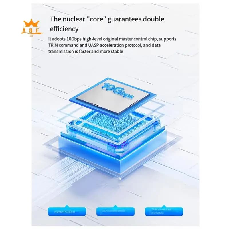 A08E-ORICO Custodia SSD Nvme 10 Gbps Pcie SSD Adattatore esterno trasparente da M.2 a USB Tipo C Mini 2230 Custodia SSD M.2