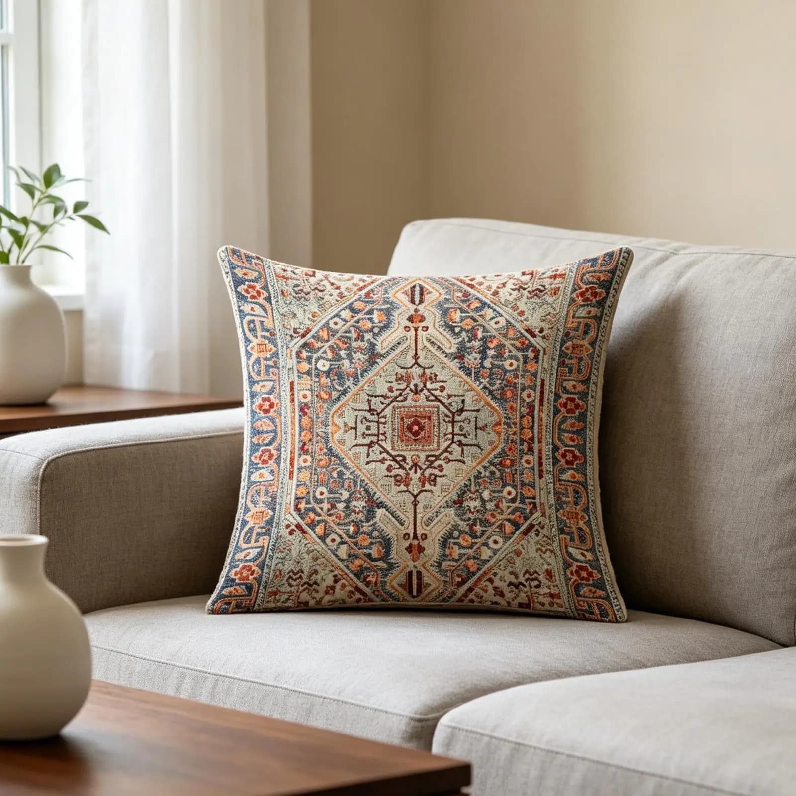 square pillowcase two pack 45 by 45 cm no stuffing bohemian antique carpet print sofa cushion cover for household decorative
