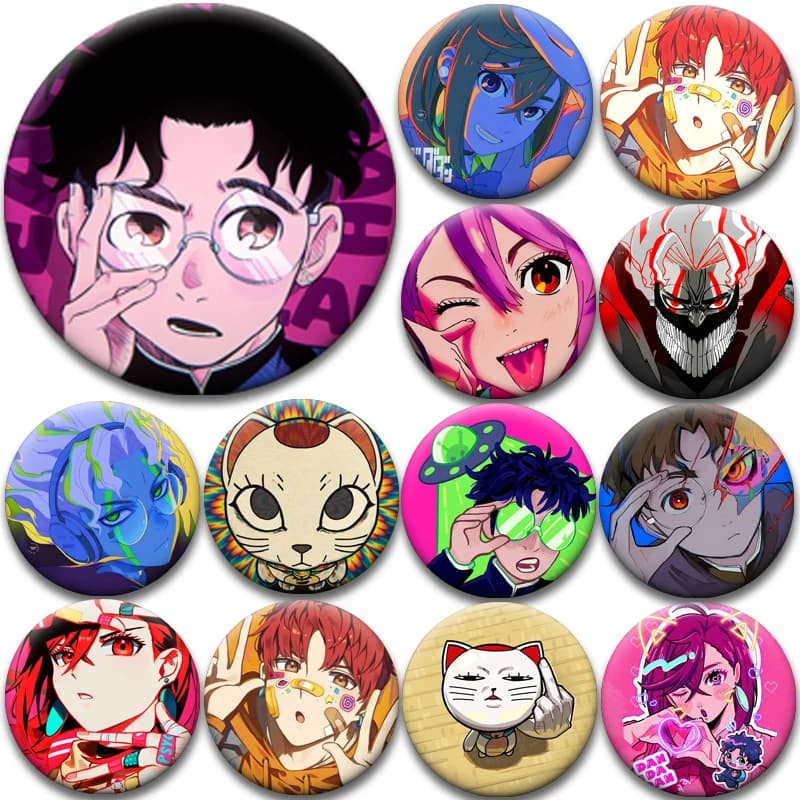 Spilla Distintivo Anime Dandadan Personaggi Okarun Momo Turbo Granny Seiko per Zaino Vestiti Cappello Decorazione Regali 58mm
