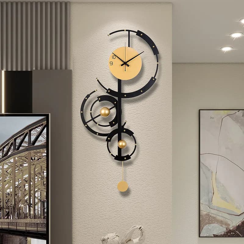 Orologio da Parete Moderno per Soggiorno e Ufficio, Design Unico con Pendolo, Elegante Orologio da Parete per Camera da Letto, Articolo di Arredamento di Lusso