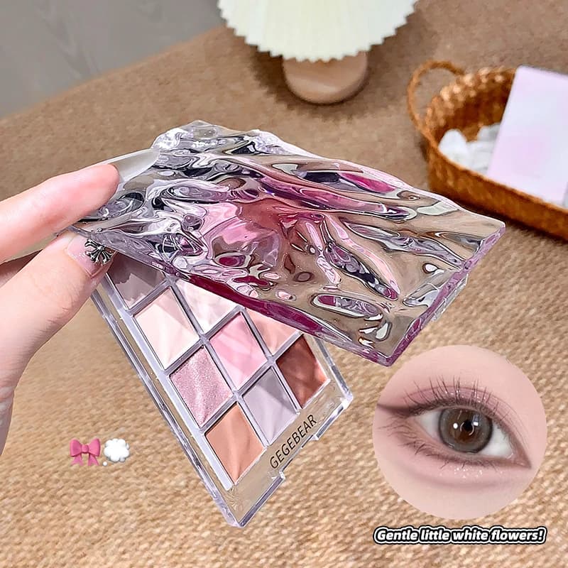 Gege bear Water Wave Eyeshadow Palette + Set di matite eyeliner in gel colorate – Shimmer e opaco, facile da sfumare, a lunga durata, completo