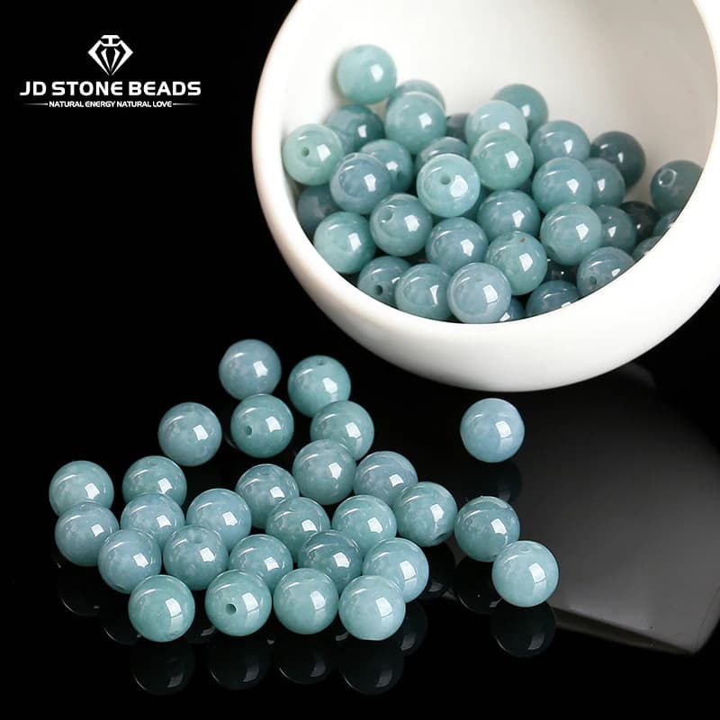 10 Pz/lotto Naturale Guatemala Verde Giadeite Bead Rotonda Allentato Del Distanziatore Della Pietra Preziosa Per La Produzione di Gioielli Fai Da Te Collana Del Braccialetto Accessorio