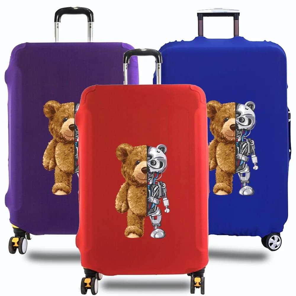 Coperture Protettive per Valigie, Accessori da Viaggio, Adatte per Bagagli da 18-32 Pollici, Serie con Stampa Orso