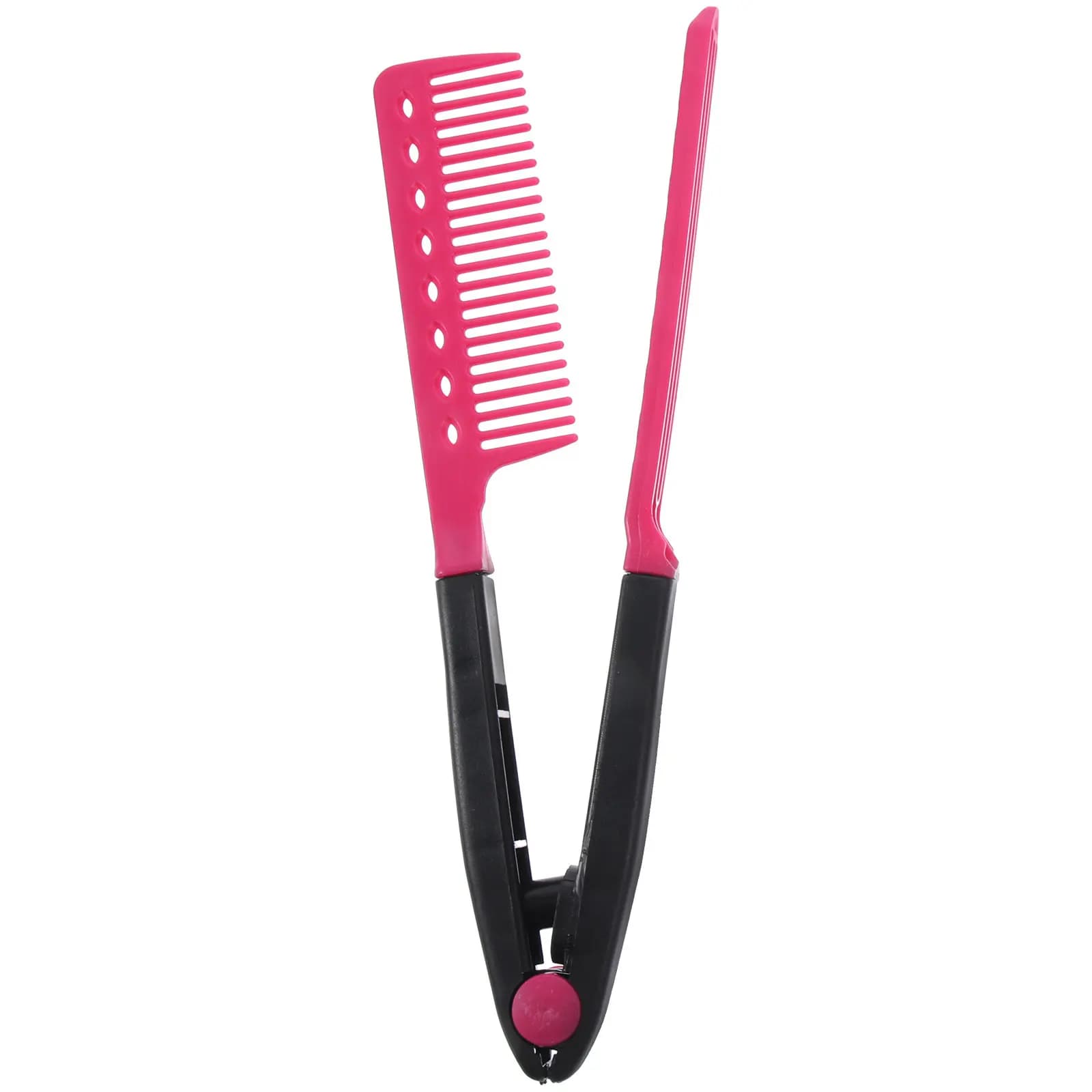 Pettine Lisciante Pieghevole a V con Impugnatura Antiscivolo in Plastica per Salone e Casa, Strumento per Capelli Spessi e Sottili