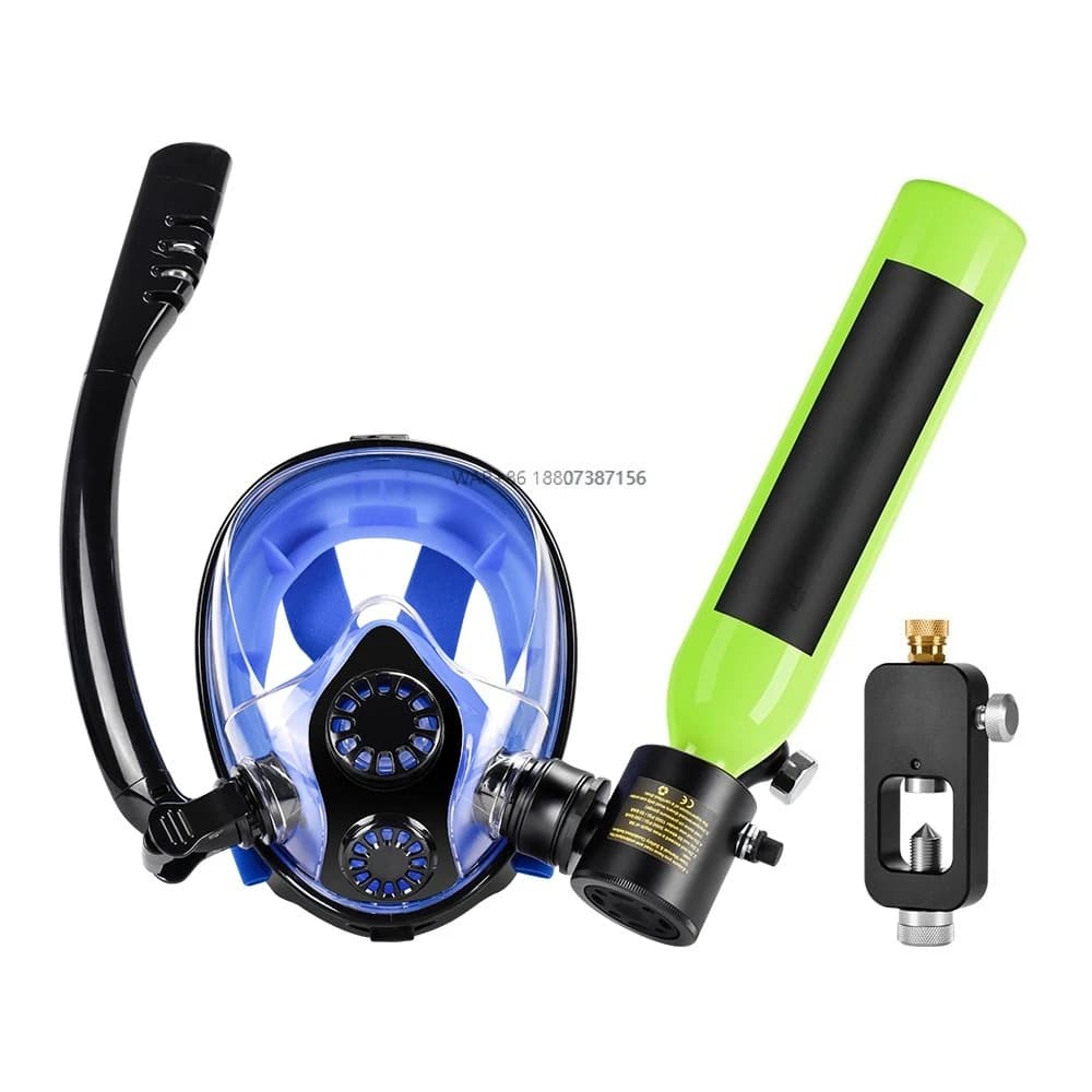 Kit Snorkel Portable 2025 with Integral 0.5L Mask and Mini Diving Gas Tank