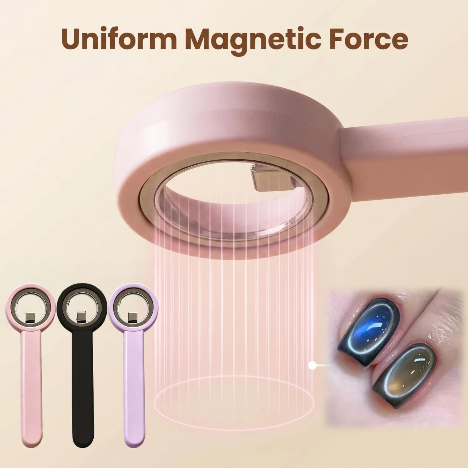 1 Pezzo Manico Magnetico a Occhio di Gatto a Forma di Anello per Smalto Gel Cat Eye, Strumento Magnetico per Manicure, Accessorio per Nail Art per Principianti OneStep
