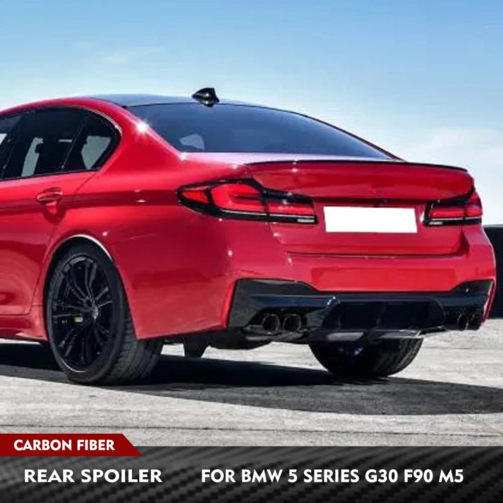 Per BMW Serie 5 G30 F90 M5 2021-2023 Spoiler Posteriore in Fibra di Carbonio, Ala Posteriore per Auto, Splitter per Cofano, Kit Carrozzeria